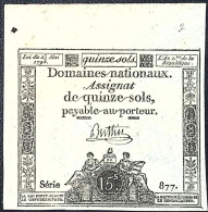 FRANCE * Assignat De 15 Sols * Loi 23 Mai 1793 * Série 877 * MM 29/LAF166 * Etat/Grade SPL/aUNC - Assignats