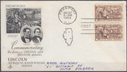 USA 1958, FDC For 100 Years From The FAMOUS DEBATES Between LINCOLN And DOUGLAS - 1951-1960
