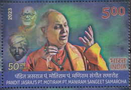 INDIA 2023, BLOCK Of 10 Stamps, Pandit JASRAJ's Pt, Matiram Pt, Maniram SANGIT Samaroha,10 Stamps, MNH(**). - Ungebraucht