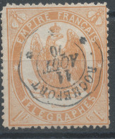 Lot N°81827   Télégraphe N°7, Oblitération Cachet à Date De ROCHEFORT Du 11 Aout 1870 - Télégraphes Et Téléphones