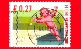 OLANDA - Nederland - Usato - 2001 - Francobolli Di Dicembre - Natale - Cherubino E Monete - 0.60 - Usati