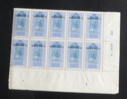 HAUTE-VOLTA - 1922-26 - N°YT. 30 - 50c Outremer Et Bleu - Bloc De 10 Bord De Feuille - Neuf Luxe ** / MNH - Nuovi