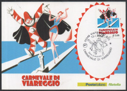 ITALIA VIAREGGIO 2016 - CARNEVALE DI VIAREGGIO - ANNULLO PRIMO GIORNO SU CARTOLINA POSTE ITALIANE - Carnavales