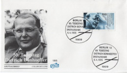 Germany Deutschland 1995 FDC Lutheran Pastor Dietrich Bonhoeffer, Theologian And Anti-Nazi Dissident, Canceled In Berlin - 1991-2000
