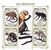 A7298 - CENTRAFRICAINE - ERROR MISPERF Stamp Sheet - 2022 - Animals, Monkeys - Singes