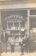 CARTE PHOTO 63 AMBERT COIFFEUR POSTICHES  Unique .. Voir Dans La Devanture " L'Ambertois Cirage Crème " - Ambert