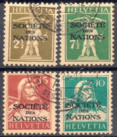 Schweiz Suisse 1928: Dienst III SOCIÉTÉ DES NATIONS (SdN) Zu N° 27-30 Mi-Nr. 26+30-33 Mit O GENÈVE (Zu CHF 6.50) - Service