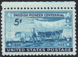 !a! USA Sc# 0958 MNH SINGLE W/ Top Margin (a2) - Swedish Pioneers - Ungebraucht