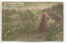 CPA Illustrée Humoristique Signée Revanche - GAINE De POILU - Bébés, Choux, Roses - War 1914-18