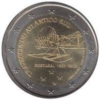 PO20022.1 - PORTUGAL - 2 Euros Commémo. Traversée Atlantique Sud Avion - 2022 - Portogallo