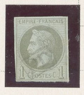 COLONIES GÉNÉRALES  - N° 7 - 1 C VERT OLIVE -Obl .P D DANS UN RECTANGLE T T B - Napoléon III