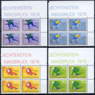 Liechtenstein 1975:  Winter-Olympiade Innsbruck Zu 572-575 Mi 635-638 Yv 578-581 TAB-Blocks ** MNH (Zu CHF 15.00) - Hiver 1976: Innsbruck