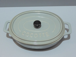 -JOLIE PETITE COCOTTE CERAMIQUE émaillée Couleur GRISE Déco CUISINE COLLECTION    E - Altri & Non Classificati