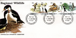 AUSTRALIAN  ANTARCTIC TERRITORY   FDC, Postmark CASEY  /  La COLOMBIE - AUSTRALIAN, Cachet De La Poste CASEY  1984 - Pinguini