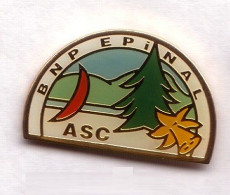 S38 Pin's Banque Bank ASC BNP Épinal Fleur Jonquille Daffodil Sapin Planche à Voile Vosges Achat Immédiat - Bancos