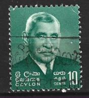 CEYLAN. Timbre Oblitéré. Ancien Premier Ministre. - Sri Lanka (Ceylan) (1948-...)