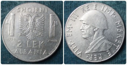 M_p> Regno Vitt Eman III° Colonia D'Albania 2 Lek 1939 XVIII ANTI-magnetico , ALTA CONSERVAZIONE - Albanien