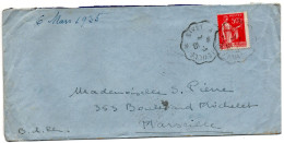 TIMBRE - 50Cts - TYPE PAIX - ARDENNES - ENVELOPPE COMPLÈTE . - 1932-39 Peace