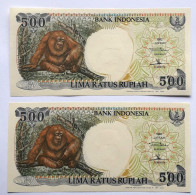 INDONESIA - 500 RUPIAH - P 128 (1992) - 2 PCS CONSECUTIVE - UNCIRC - BANKNOTES - PAPER MONEY - CARTAMONETA - - Indonesia