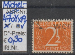 1947 - NIEDERLANDE - FM/DM "Ziffern-Zeichnung" 2 1/2 C Orangegelb - O Gestempelt - S. Scan (470YxA Nl) - Gebruikt