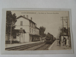 RHONE-VENISSIEUX-LA GARE ET VERRERIE OUVRIERE-TRAIN ANIMEE - Vénissieux