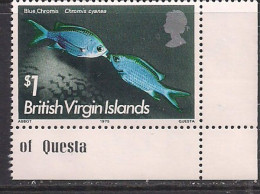 British Virgin Islands 1975 QE2 $1 Fish SG 343w MNH ( H980 ) - Britse Maagdeneilanden
