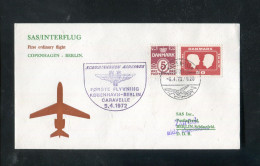 "DAENEMARK" 1972, SAS-INTERFLUG-Caravelle-Erstflugbrief "Kopenhagen-Berlin" (80020) - Aéreo