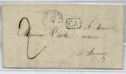 LAC  De Gedinne 23/04/1844 Cad T18 + CA = SUGNY - Taxe De 2 Décimes - 1830-1849 (Belgique Indépendante)