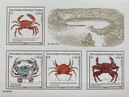 French Antarctic Territories 2021, Crabs, MNH S/S - Nuevos