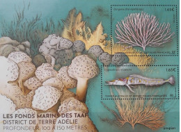 French Antarctic Territories 2023, Endemic Marine Fauna Of Adele Island, MNH S/S - Nuevos