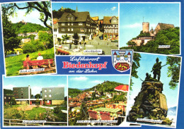 BIEDENKOPF, HESSE, MULTIPLE VIEWS, ARCHITECTURE, PARK, MONUMENT, STATUE, CASTLE, EMBLEM, GERMANY, POSTCARD - Biedenkopf