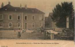 NOROY LE BOURG - Ecole Des Filles Et Fontaine De L'Eglise (papier Toilé) - Noroy-le-Bourg