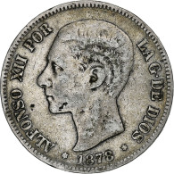 Espagne, Alfonso XII, 5 Pesetas, 1878, Madrid, Argent, TB+, KM:676 - Eerste Muntslagen