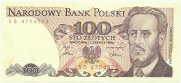 POLAND - 100 Zlotych - 1986 - Pick 143.e - Série SB - Narodowy Bank Polski - Pologne