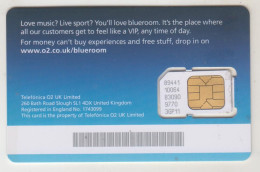 UK - Blue Room SIM , O² GSM Card , Used (chip Clued) - Other & Unclassified