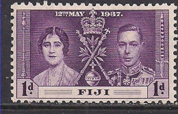 Fiji 1937 KGV1 1d Coronation MH SG 246 ( M1364 ) - Fidschi-Inseln (...-1970)
