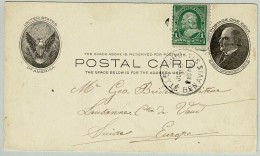 USA 1903, Ganzsachenkarte William Mc Kinley St.Louis - Lausanne (Schweiz) - 1901-20