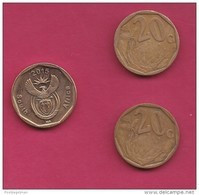 SOUTH AFRICA, 2015, 3 Off Nicely Circulated Coins 20 Cents, C2107b - Afrique Du Sud