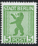 Germany 1945 Stadt Berlin 5 Pf Plateflaw Mi A XX MNH Certified Ströh BPP - Punkt In 2. "T" Von Stadt - Berlino & Brandenburgo