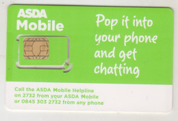 UK - Pop It Into Your Phone And Get Chatting , ASDA Mobile GSM Card , Used - Andere & Zonder Classificatie