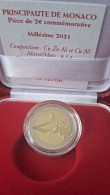 Monaco 2 Euro Coin 2021 PP 10 Years Wedding Charlene And Albert  In Original Packaging Case And Slipers - Mónaco