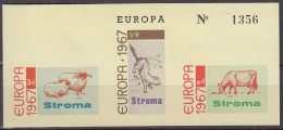 INSEL STROMA (Schottland), Nichtamtl. Briefmarken, Stroma To Huna, Block Mit 3 Marken, Postfrisch **, Europa 1967, Tiere - Scozia