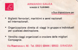 Calendarietto - Armando Galea - Viaggi E Turismo - Anno 1981 - Petit Format : 1981-90