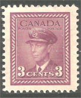 951 Canada 1942 #252 Roi King George VI 3c Rose Violet War Issue MNH ** Neuf SC (450d) - Neufs