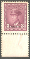 951 Canada 1942 #252 Roi King George VI 3c Rose Violet War Issue MNH ** Neuf SC (450a) - Ongebruikt