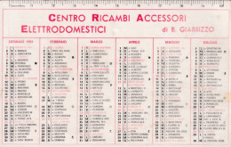 Calendarietto - Centro Ricambi Accessori - Elettrodomestici Di B.giarrizzo - Anno 1981 - Petit Format : 1981-90