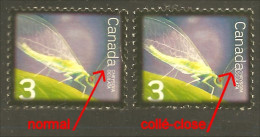 970 Canada Insecte ERREUR - ERROR Mint No Gum Sans Gomme (325) - Variedades Y Curiosidades