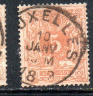 BELGIQUE BELGIE BELGIO BELGIUM 1881 NUMERAL LEON 5c USED OBLITERE' USATO - 1869-1888 Lion Couché