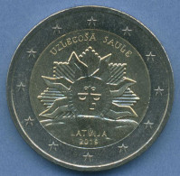 Lettland 2 Euro 2019 Wappen Aufgehende Sonne, Vz/st (m5062) - Lettonia