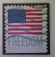 United States, Scott #5791, Used(o), 2023 Booklet, Freedom Flag, (63¢), Gray, Blue, And Red - Gebraucht